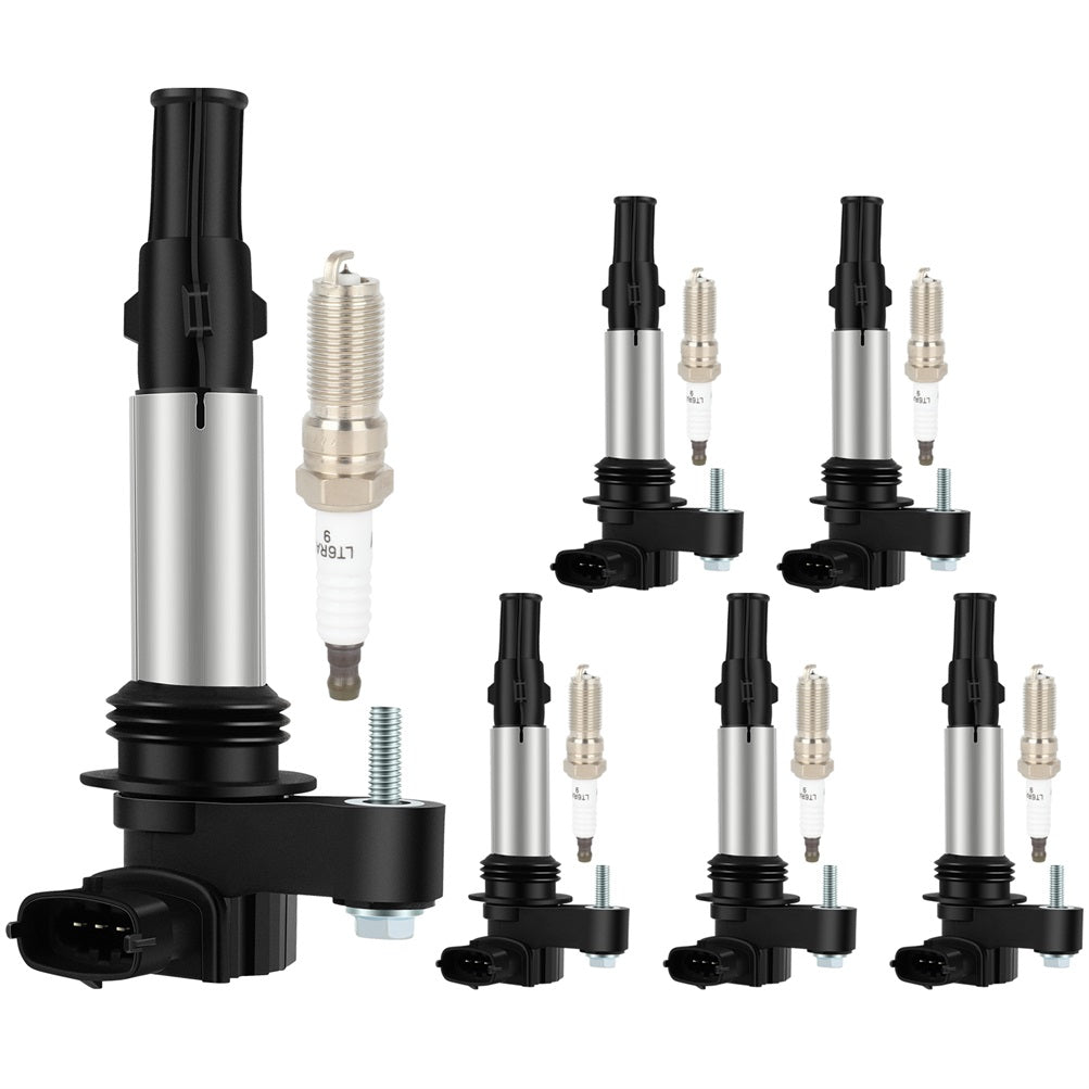 6 For 2009 Chevrolet Traverse 3.6L V6 Ignition Coil & Spark Plug Only for Auto