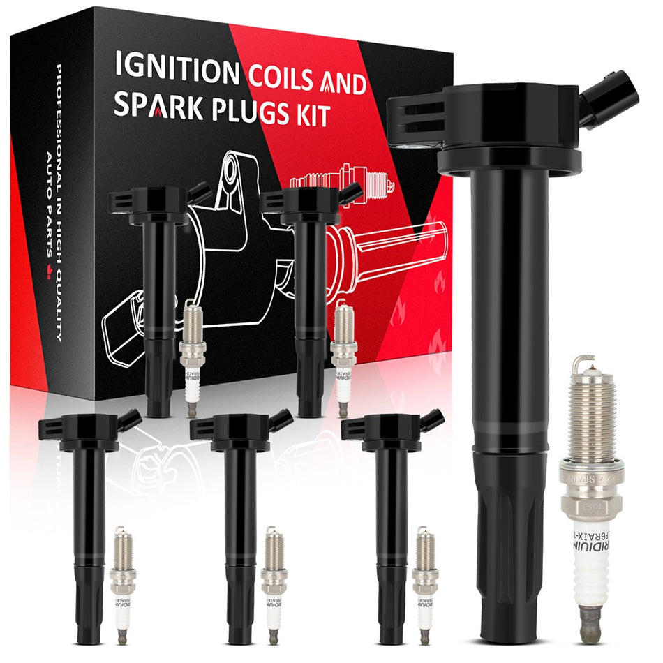 6 For 2007-2018 Lexus ES350 3.5L V6 Ignition Coil & Iridium Spark Plug