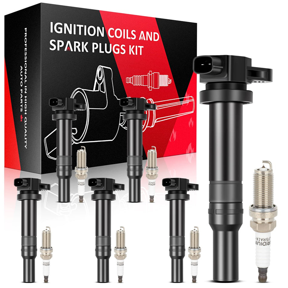 Ignition Coils & Iridium Spark Plugs Kit For Hyundai Santa Fe V6 2.7L 2008-2009