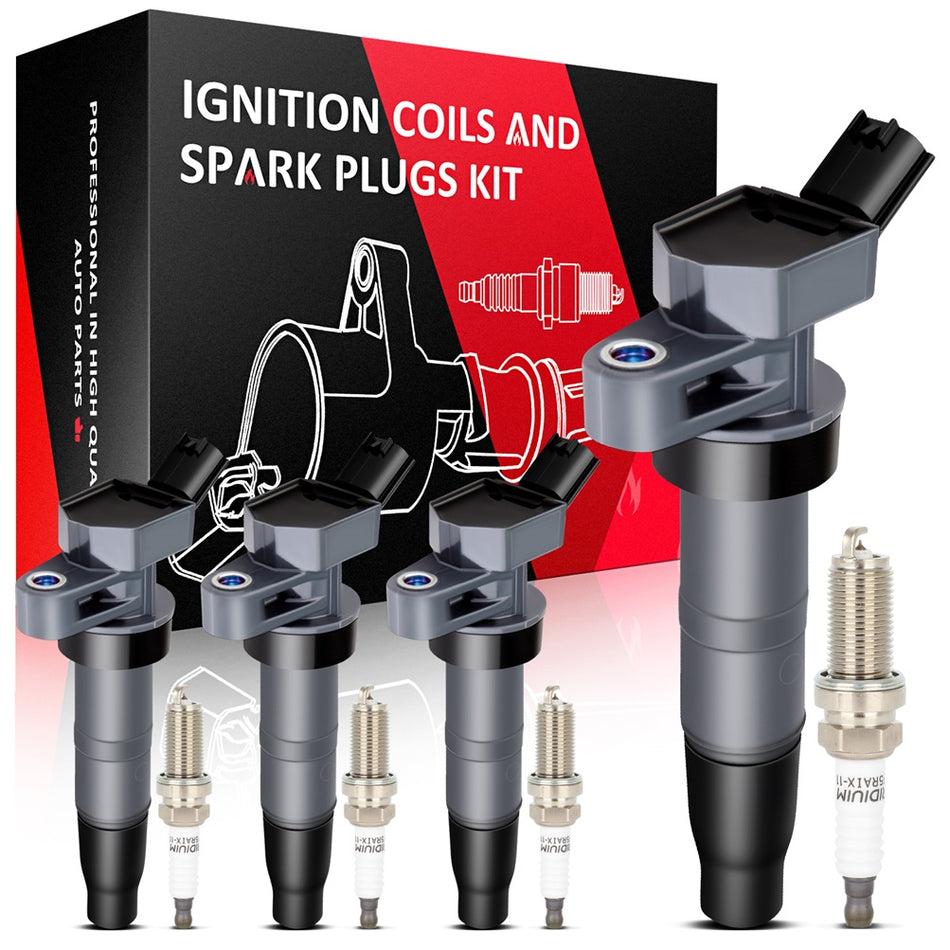 4 For 2011-2012 Kia Sorento 2.4L L4 Ignition Coil & Spark Plug