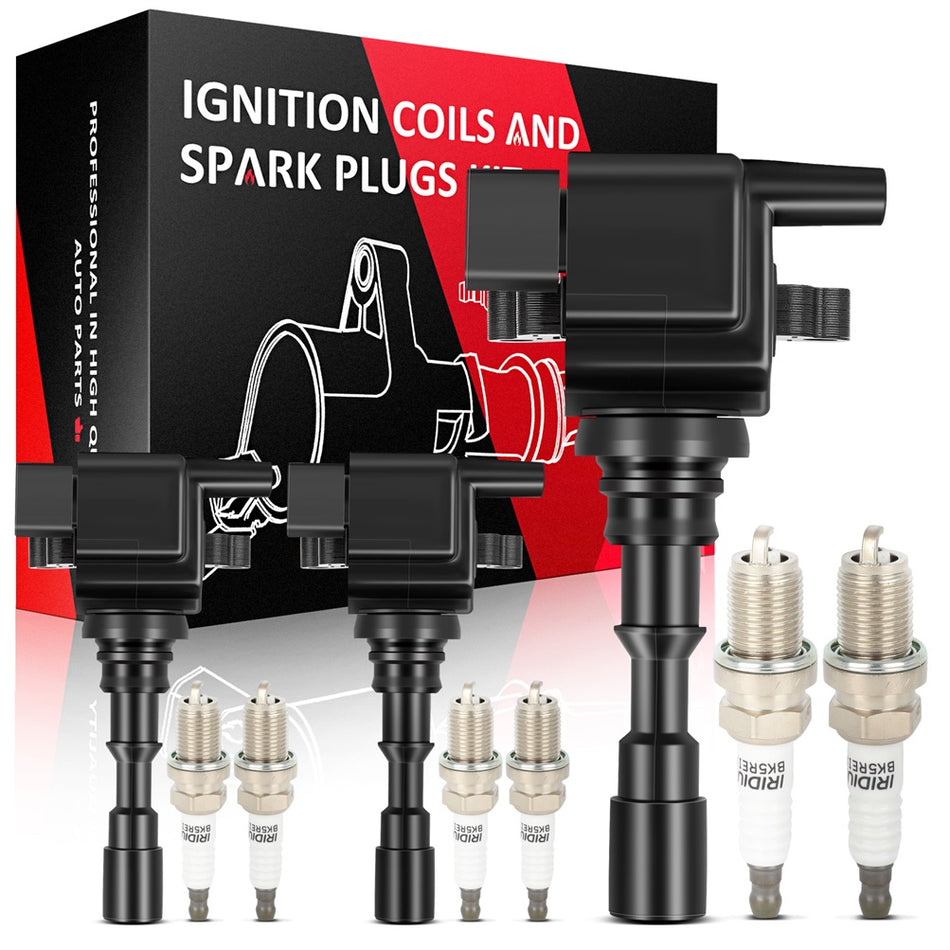 Ignition Coils & Spark Plugs Pack For Kia Sorento 2003 2004 2005 2006 V6 3.5L