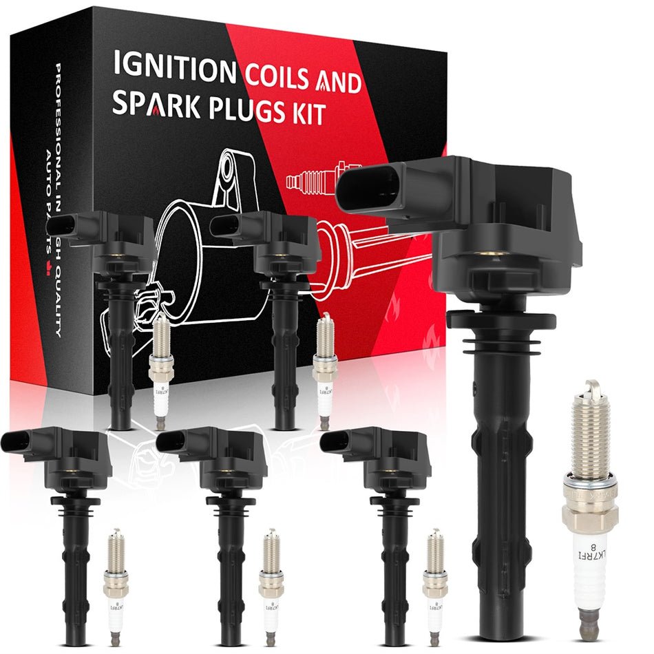 6 For 2006-2011 Mercedes-Benz ML350 3.5L V6 Ignition Coil & Iridium Spark Plug