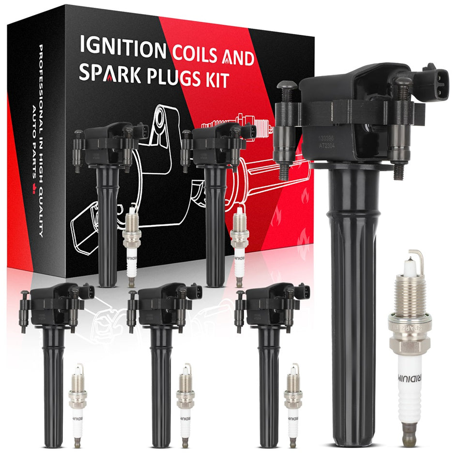 6 For 2004-2006 Chrysler Pacifica 3.5L V6 Ignition Coil & Spark Plug