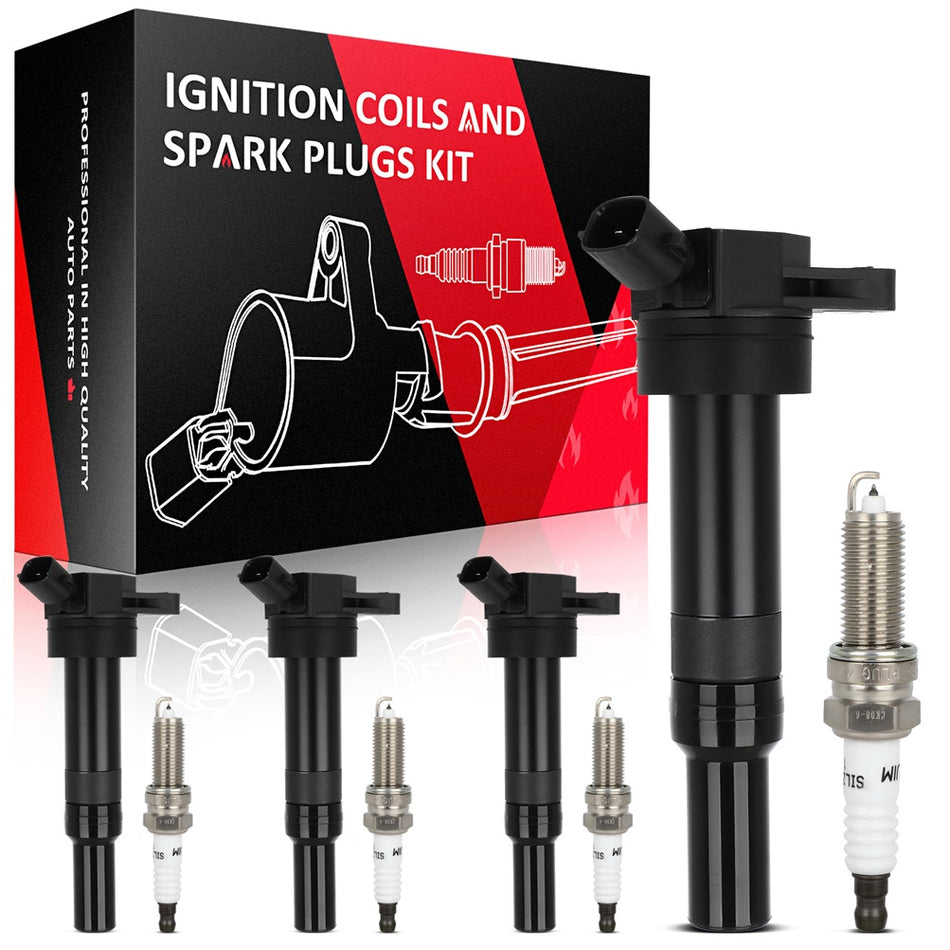 For Hyundai Elantra 2012-2016 1.8L L4 Ignition Coil & Spark Plug UF651 4pcs