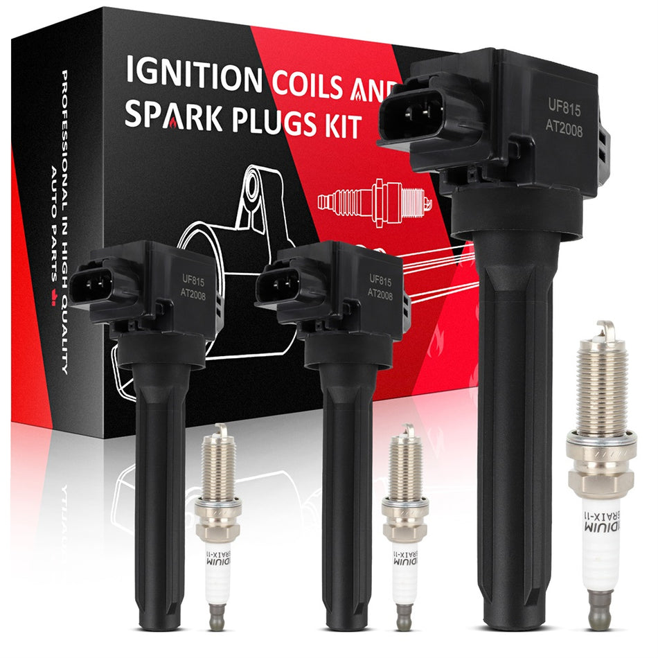 Ignition Coil & Spark Plug Pack For Mitsubishi Mirage G4 1.2L 2014 2015 2017