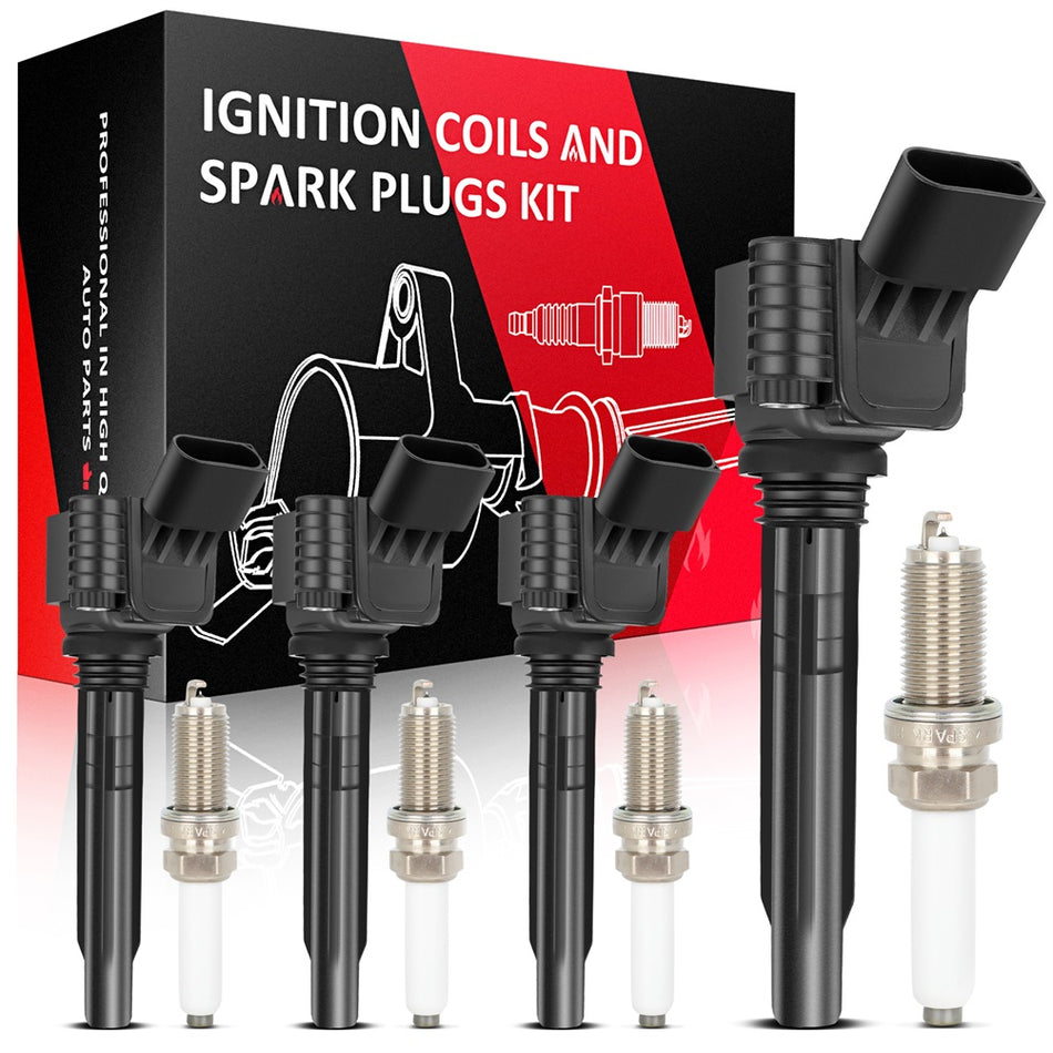 Ignition Coil & Spark Plug For VW Jetta Passat Tiguan Beetle Atlas Golf 1.8/2.0L