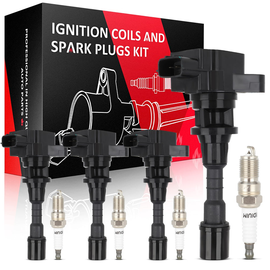L4 2.3L Mazda 5 2006 2007 Ignition Coil & Spark Plug UF541 4pcs
