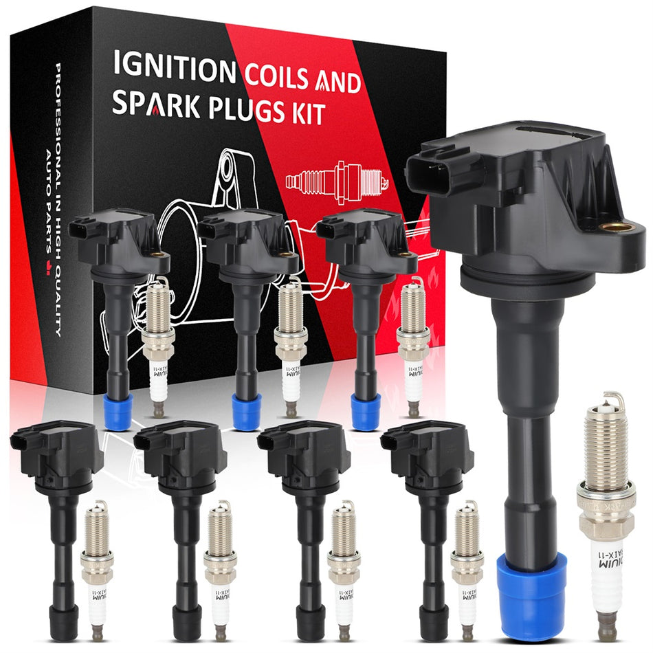 8 For 2010-2014 Honda Insight 1.3L Ignition Coil & Spark Plug