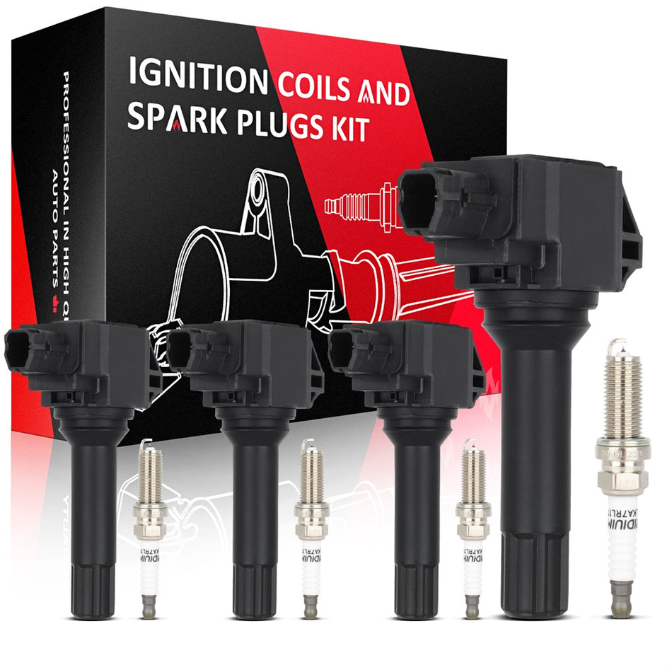 4 Ignition Coil & Spark Plug Kit For 2015-2016 Scion FR-S 2.0L H4 UF747