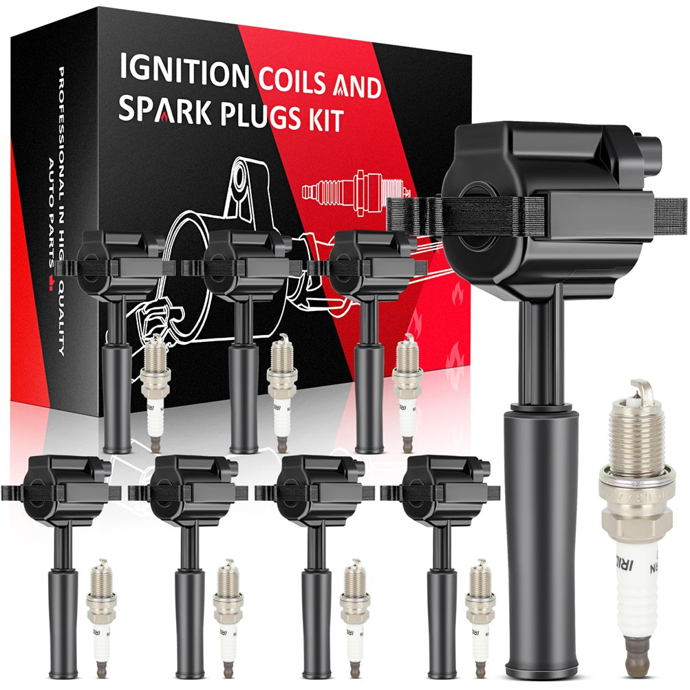8 For 1999-2002 Jaguar XK8 4.0L V8 Ignition Coil & Spark Plug Only for Auto