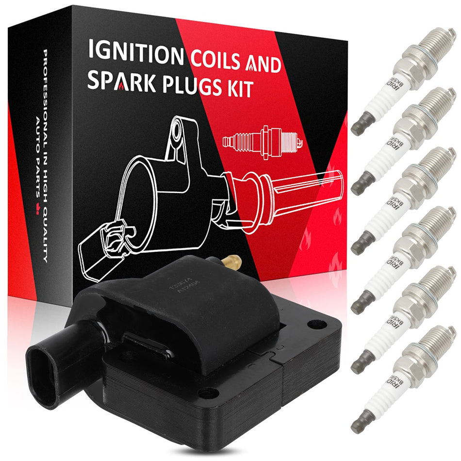 For 1993-1997 Jeep Grand Cherokee 4.0L Ignition Coil Spark Plug UF97