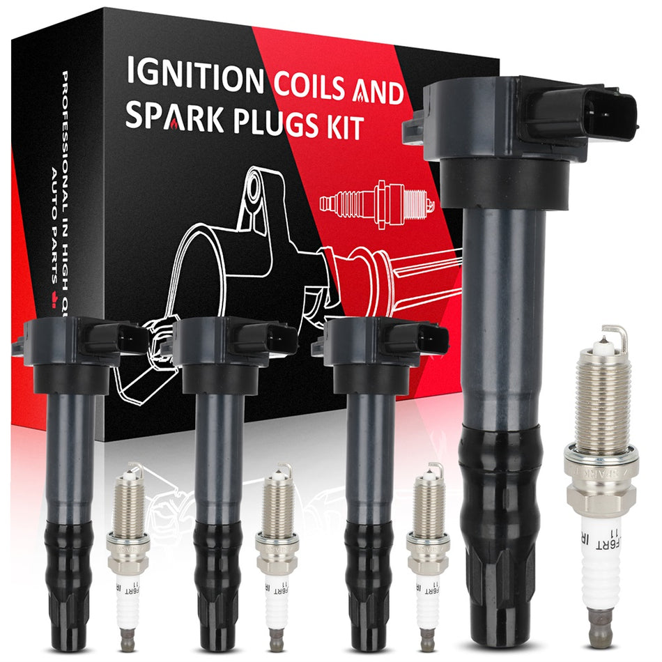 4 For 2004-2012 Mitsubishi Galant 2.4L L4 Ignition Coil & Spark Plug UF532