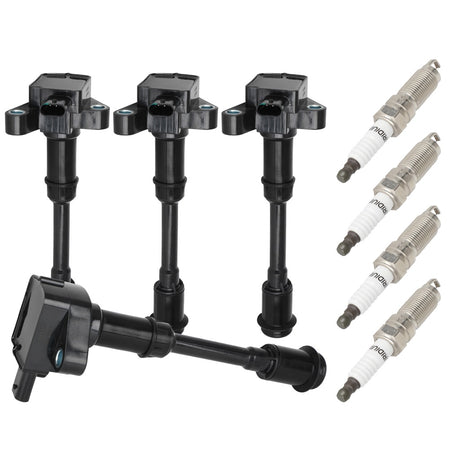 4 For 1.6L Ford Escape Fiesta Fusion Transit Connect Ignition Coil & Spark Plug Only for Auto