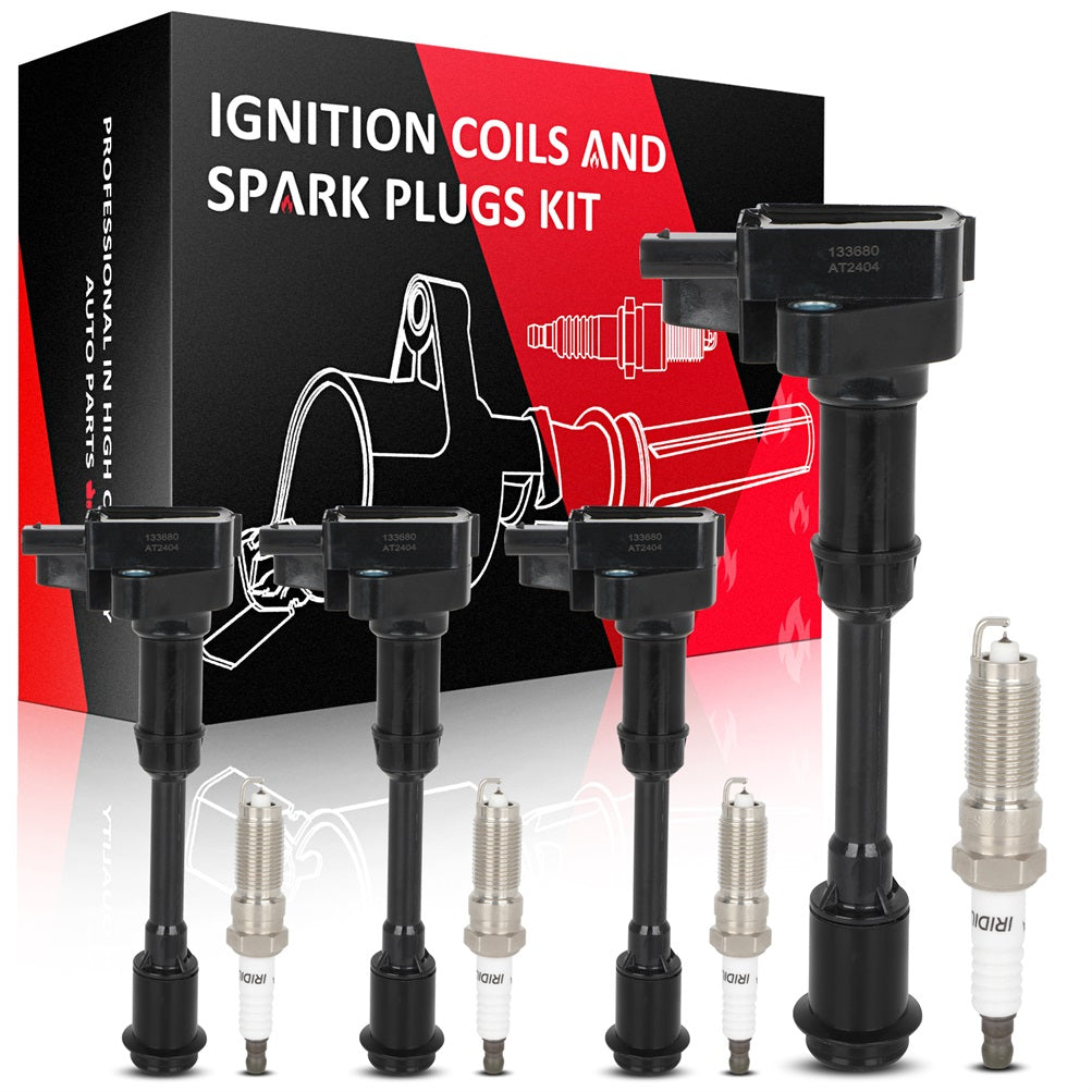 4 For 1.6L Ford Escape Fiesta Fusion Transit Connect Ignition Coil & Spark Plug Only for Auto