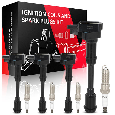 4 For 1.6L Ford Escape Fiesta Fusion Transit Connect Ignition Coil & Spark Plug Only for Auto