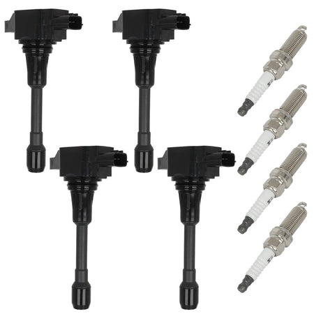 4 For 2014-2015 Nissan Versa Note 1.6L L4 Ignition Coil & Iridium Spark Plug Only for Auto