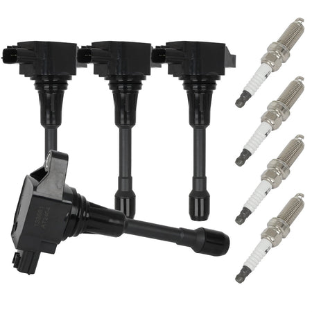 4 For 2014-2015 Nissan Versa Note 1.6L L4 Ignition Coil & Iridium Spark Plug Only for Auto