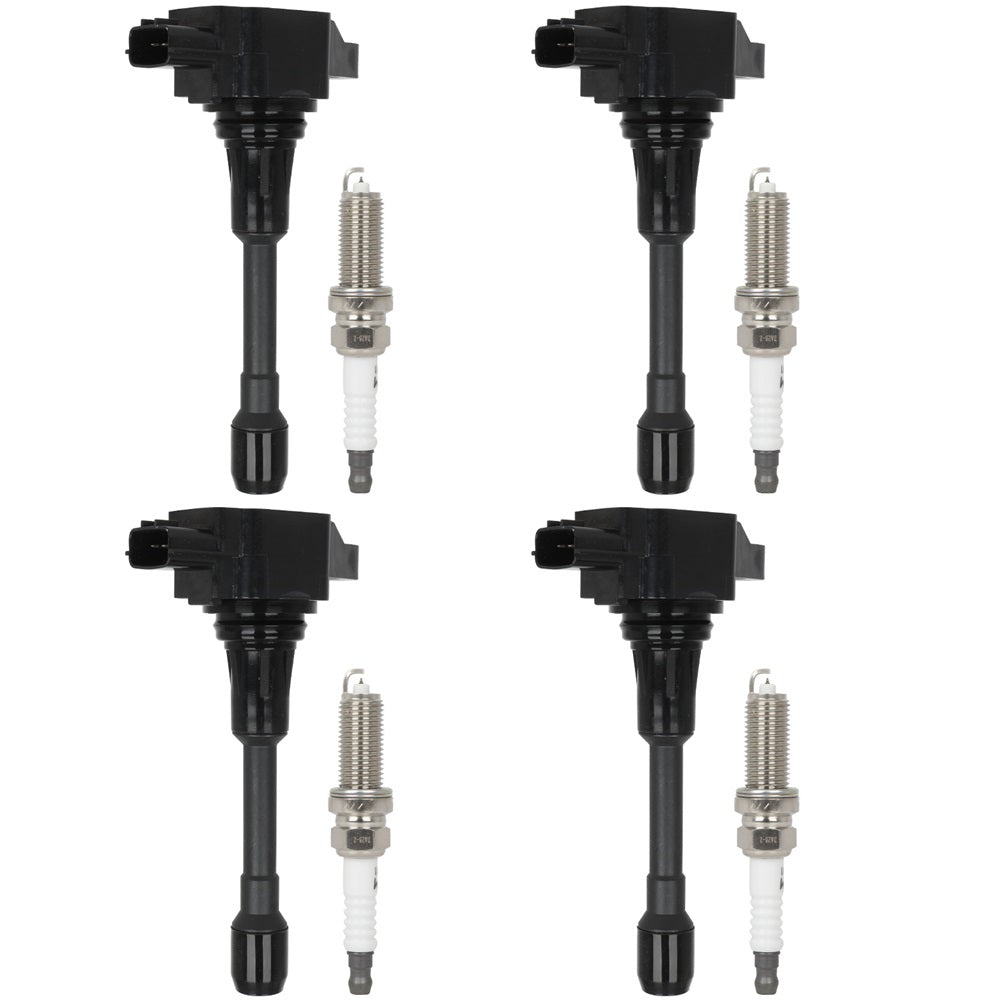 4 For 2014-2015 Nissan Versa Note 1.6L L4 Ignition Coil & Iridium Spark Plug Only for Auto