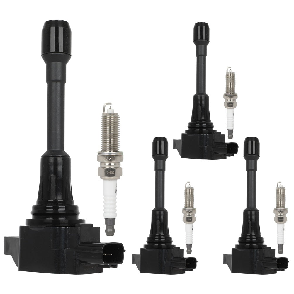 4 For 2014-2015 Nissan Versa Note 1.6L L4 Ignition Coil & Iridium Spark Plug Only for Auto