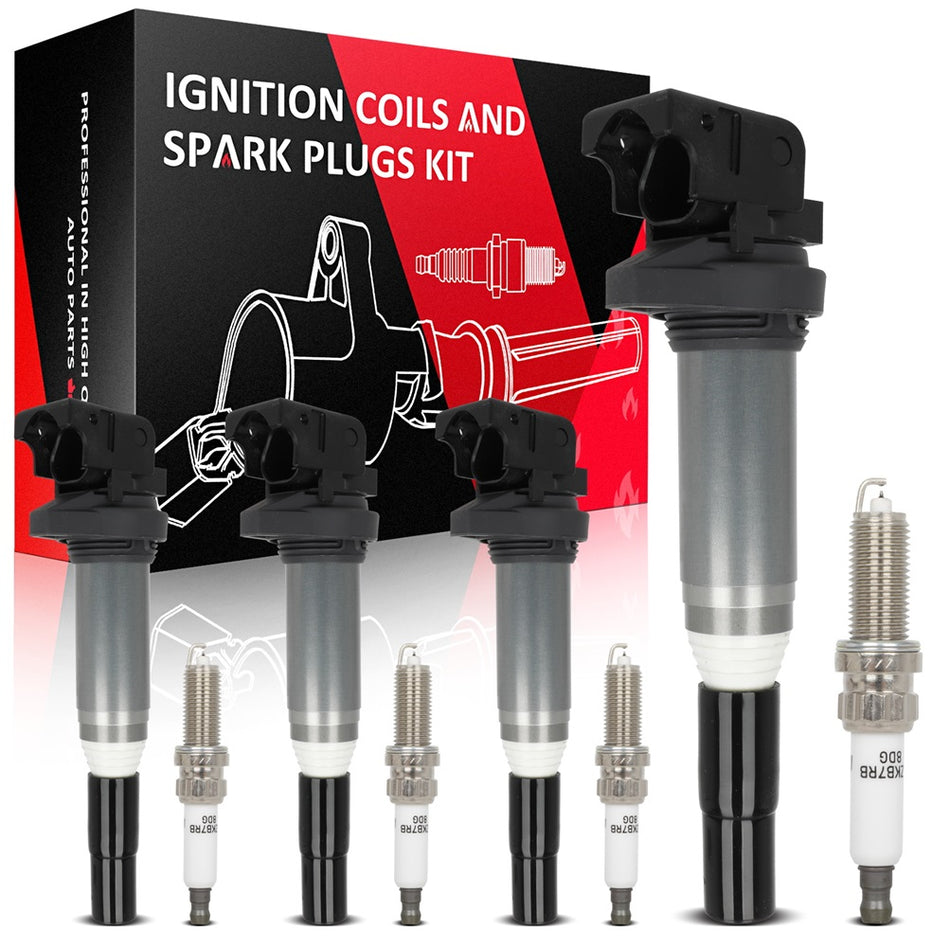 4 Ignition Coils and Spark Plugs Fits Mini Cooper 2007-2013 Paceman 2013-16 1.6L