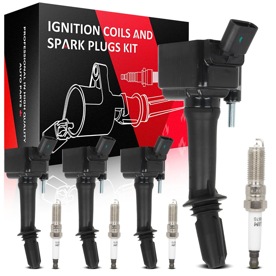 4 Ignition Coils & Iridium Spark Plugs Kit For Chevrolet Malibu 2016-2022 1.5L