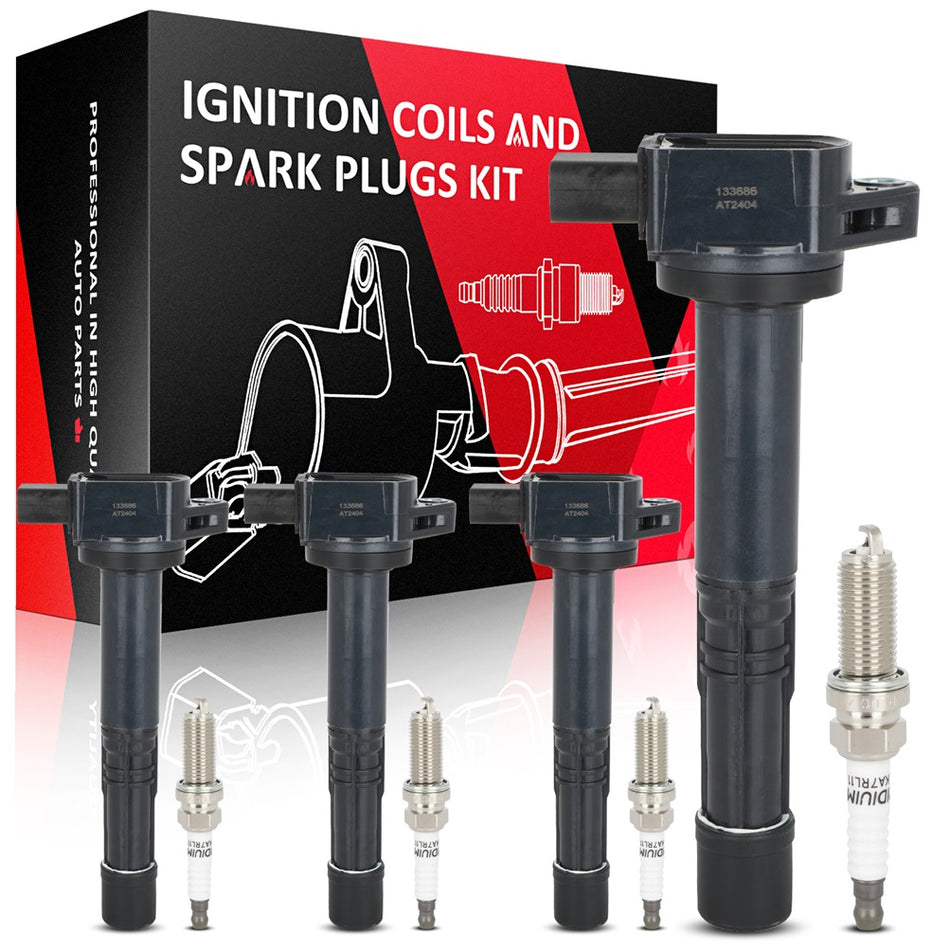 Ignition Coils & Iridium Spark Plugs Kit For Honda Civic 2002-2011 L4 2.0L