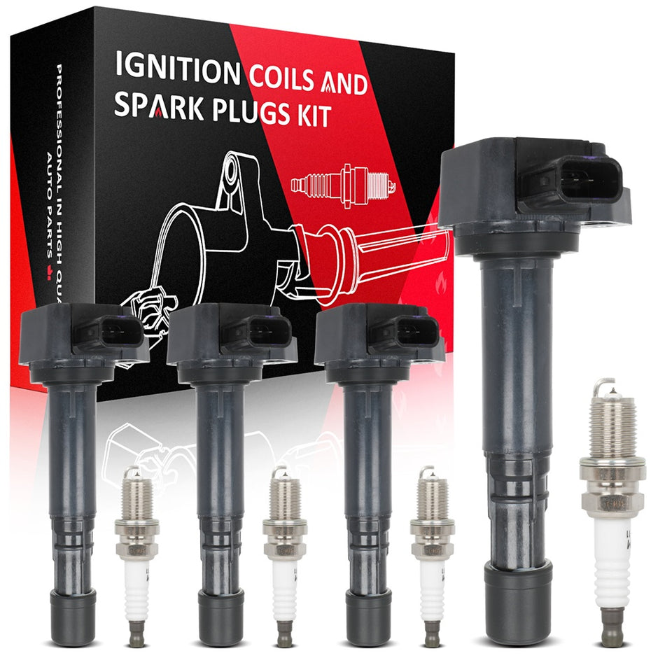 4 Ignition Coils & Iridium Spark Plugs Kit For Honda Pilot 2003-2008 3.5L V6