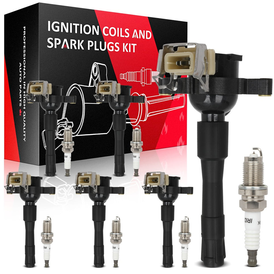 Ignition Coil and Spark Plug for 1997-2000 BMW 528i 2.8L L6 UF300