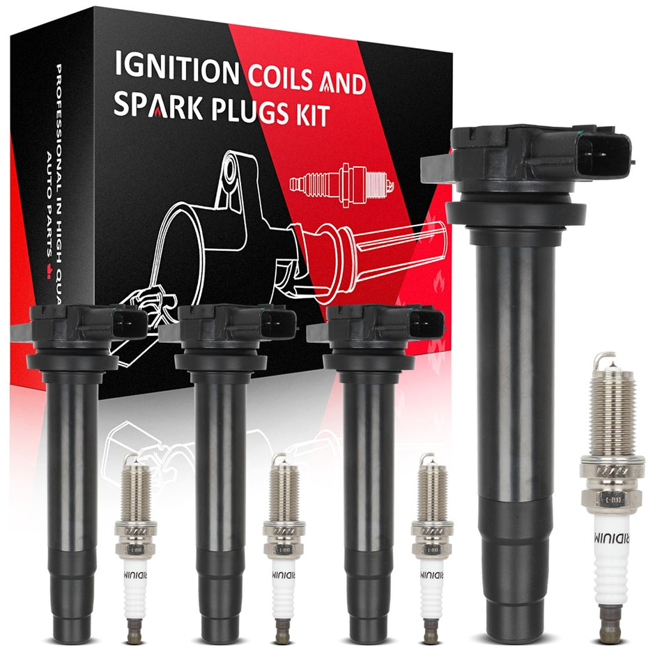 4 Ignition Coils & Iridium Spark Plugs For Nissan Sentra 1.8L 2000 2001 2002