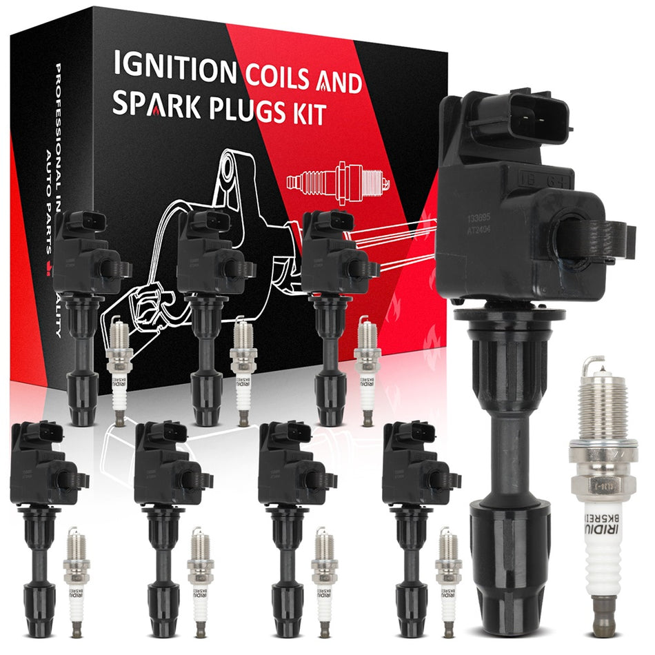 8 Ignition Coils & Iridium Spark Plugs Kit For Infiniti Q45 1997 1998 4.1L V8