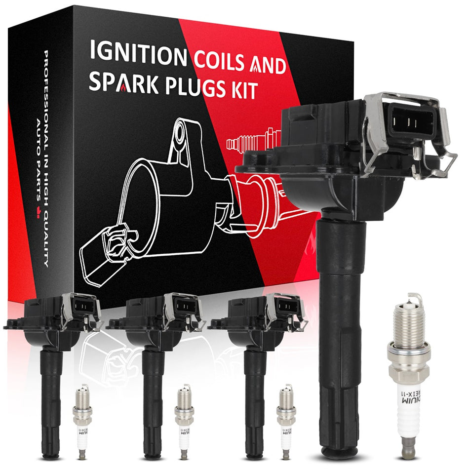 Ignition Coils & Spark Plugs For Audi A4 A6 A8 Allroad Quattro 2.7L VW Golf 1.8L