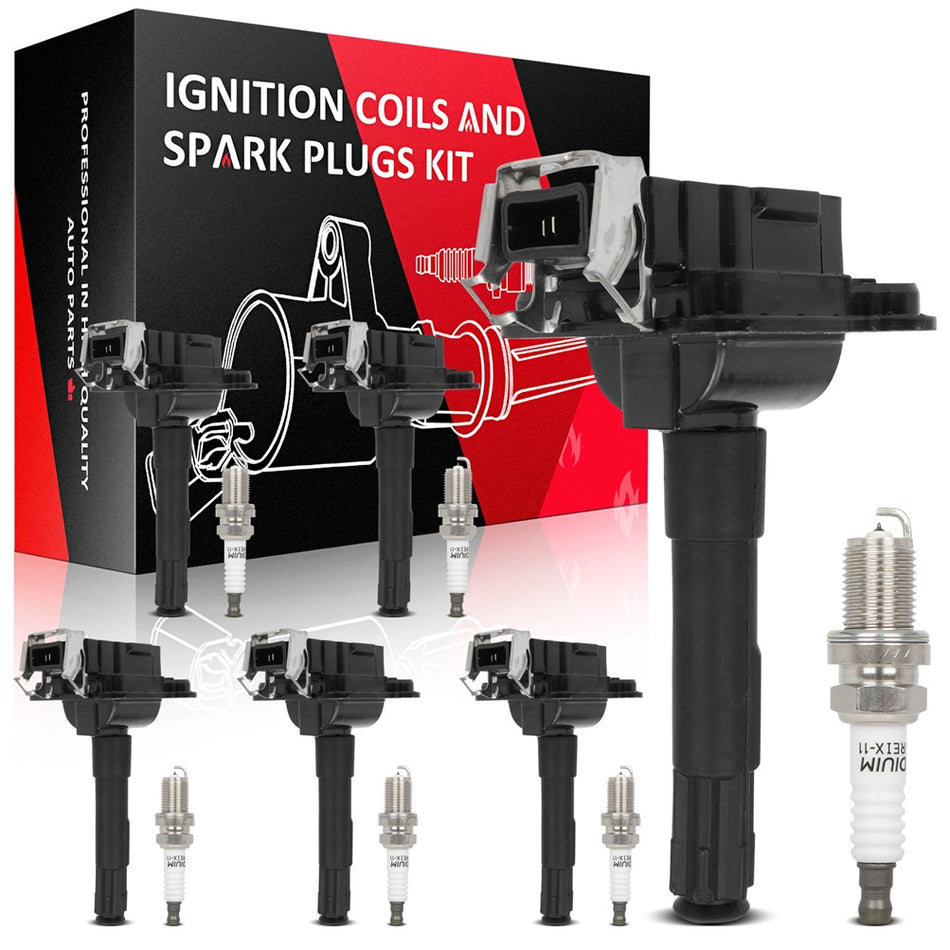 6 Ignition Coils & Spark Plugs For Audi A6 Allroad Quattro S4 2001-2002 2.7L V6