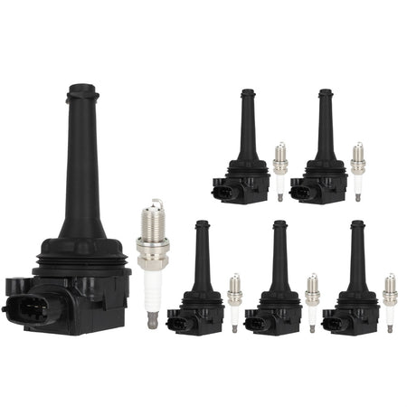 6 Pack For 2.8L 2.9L Volvo S80 XC90 Ignition Coils & Iridium Spark Plugs UF341 Only for Auto