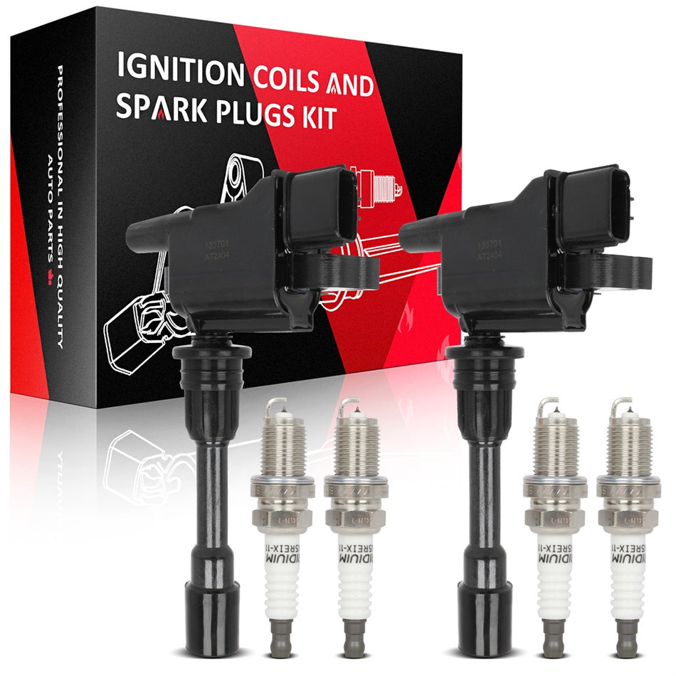 Ignition Coils and Iridium Spark Plugs For Mazda Protege 2001 2002 2003 2.0L