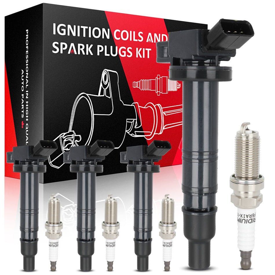 4 For 05 06 07 08 09 10 11 12-23 Toyota Tacoma 2.7L Ignition Coil & Spark Plug