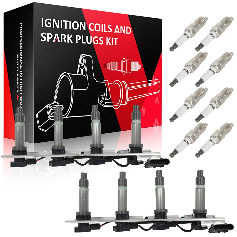 2 For 2004-2005 Cadillac Deville 4.6L V8 Ignition Coil & Spark Plug UF372