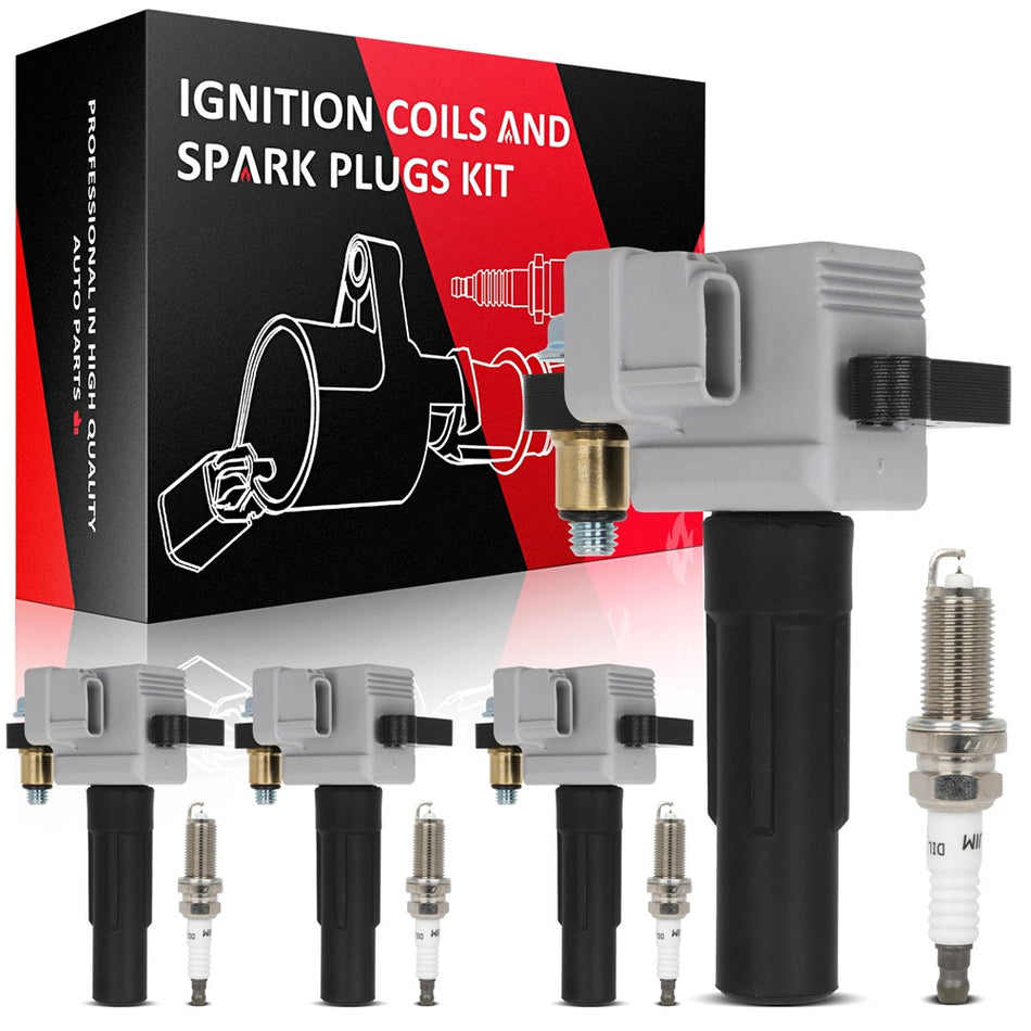 4 Ignition Coil & Spark Plug Kit For 2004-2010 Subaru Impreza 2.5L H4 DOHC Turbo