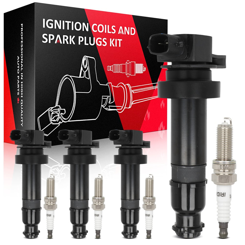 4 Ignition Coils & 4 Spark Plugs For 2012-2019 Kia Soul 1.6L L4