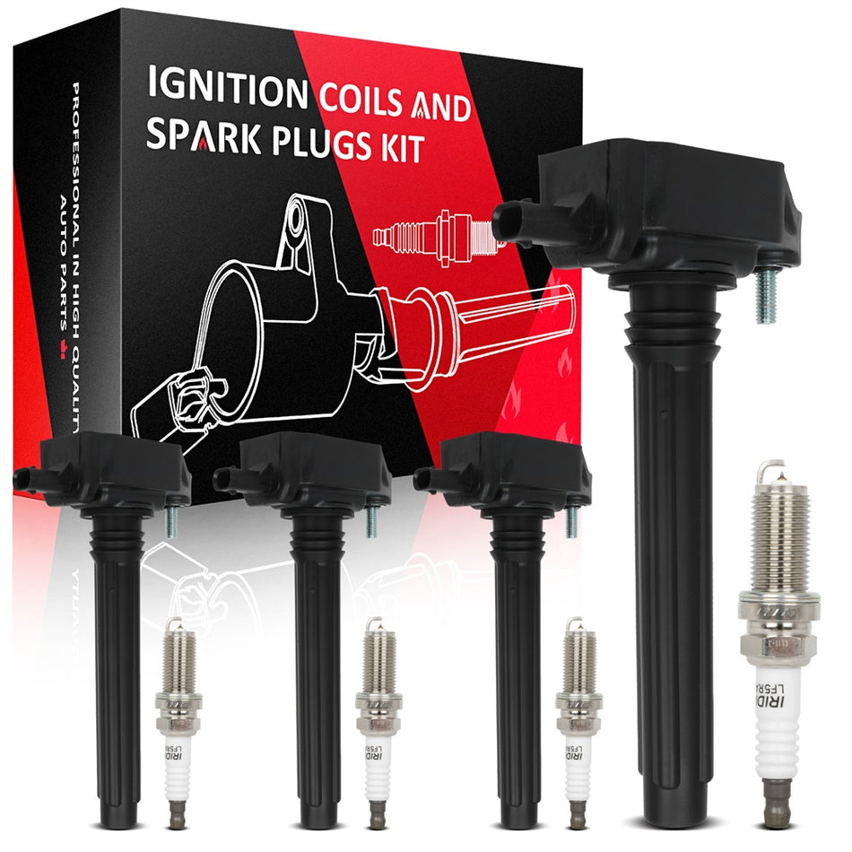 4 For 2013 Dodge Dart 2.0L L4 Ignition Coils & Spark Plugs UF648