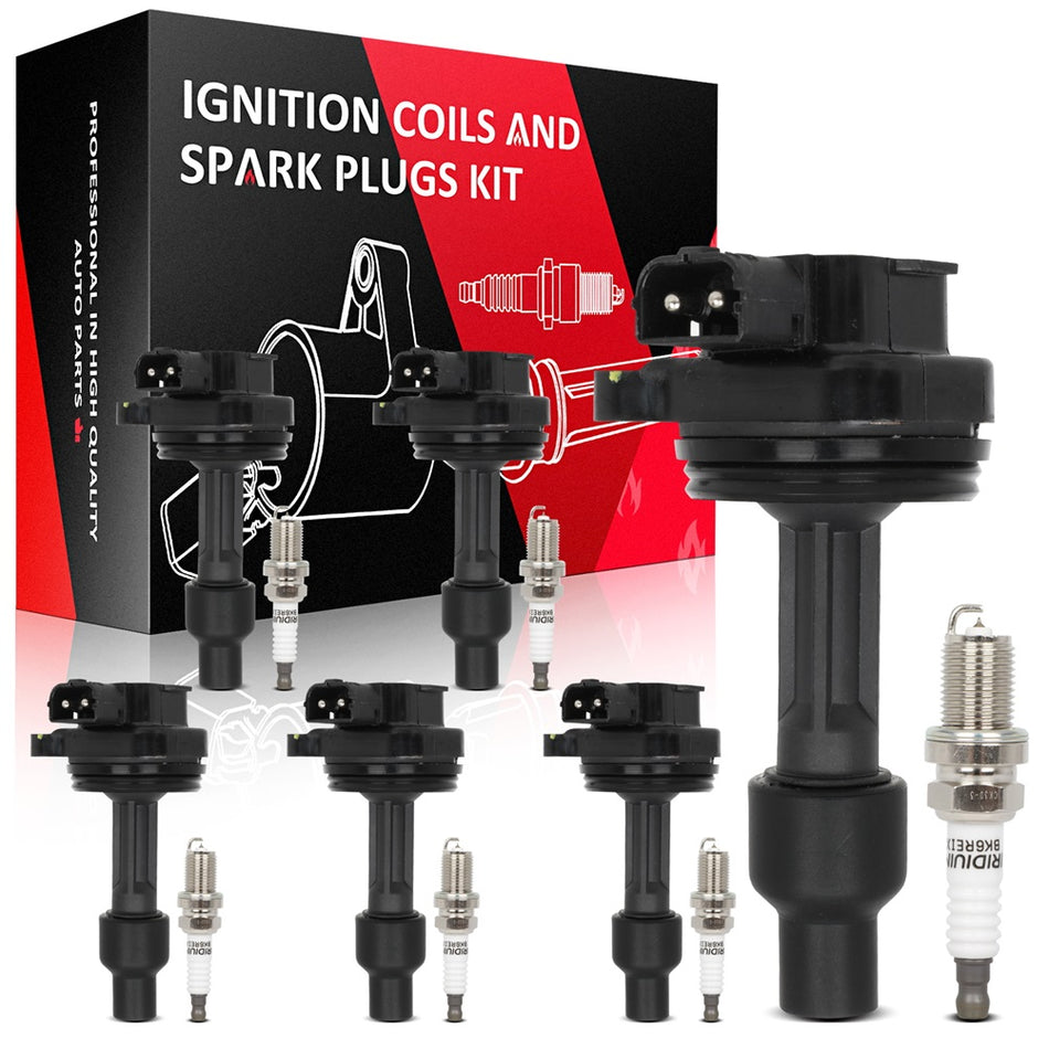 Ignition Coils & Spark Plugs Set For Volvo 960 1992-1997 S90 V90 1997-1998 2.9L