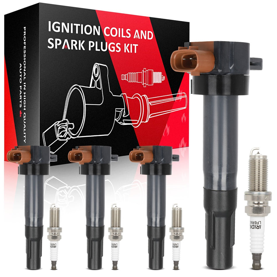 4 Ignition Coils & Iridium Spark Plugs Kit For Suzuki Swift 2013-2016 1.6L