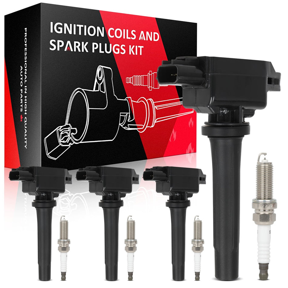 4 Ignition Coils & 4 Spark Plugs Kit For Mazda 3 Sport 2.0L 2014-2015 2016-2018