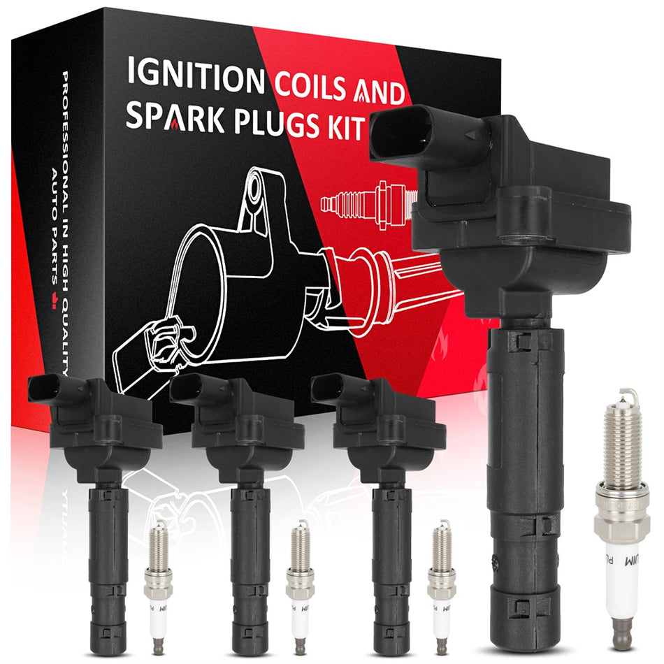 Ignition Coils Spark Plugs For Mercedes-Benz SLK250 C250 1.8L 2012-2015 UF658