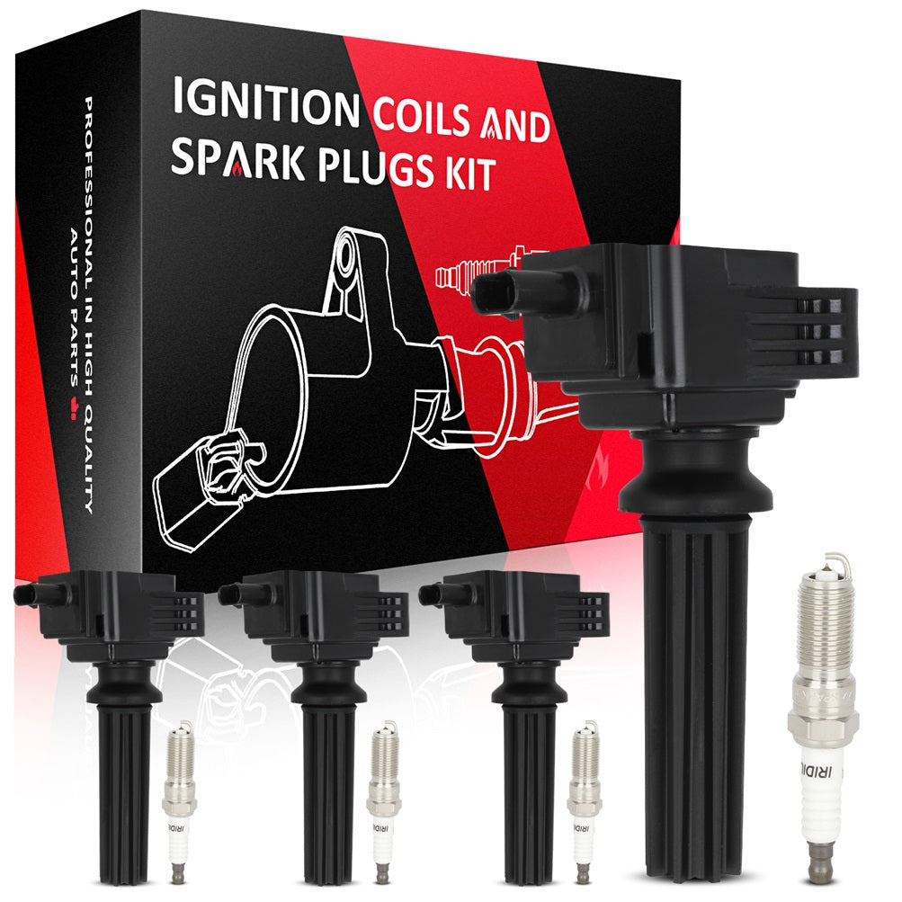 4 For 12-17 Land Rover Range Rover Evoque 2.0L Ignition Coil & Spark Plug UF678 Only for Auto