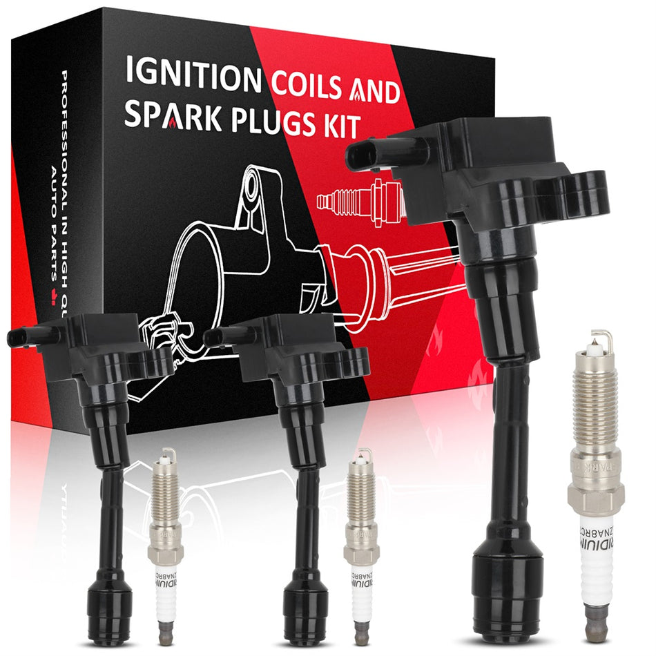 Ford Fiesta Focus EcoSport 1.0L l3 Turbo Ignition Coils & Spark Plugs Set-1