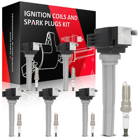 6 For 2015-2017 Ford F150 Truck V6 2.7L Ignition Coil & Spark Plug UF773 Only for Auto