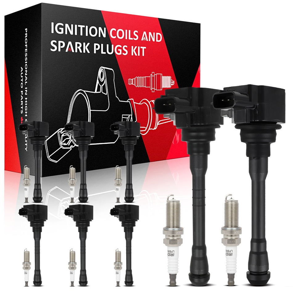 Front & Rear 8 Ignition Coils & Spark Plugs Kit For Nissan TITAN 2017-2018 5.6L