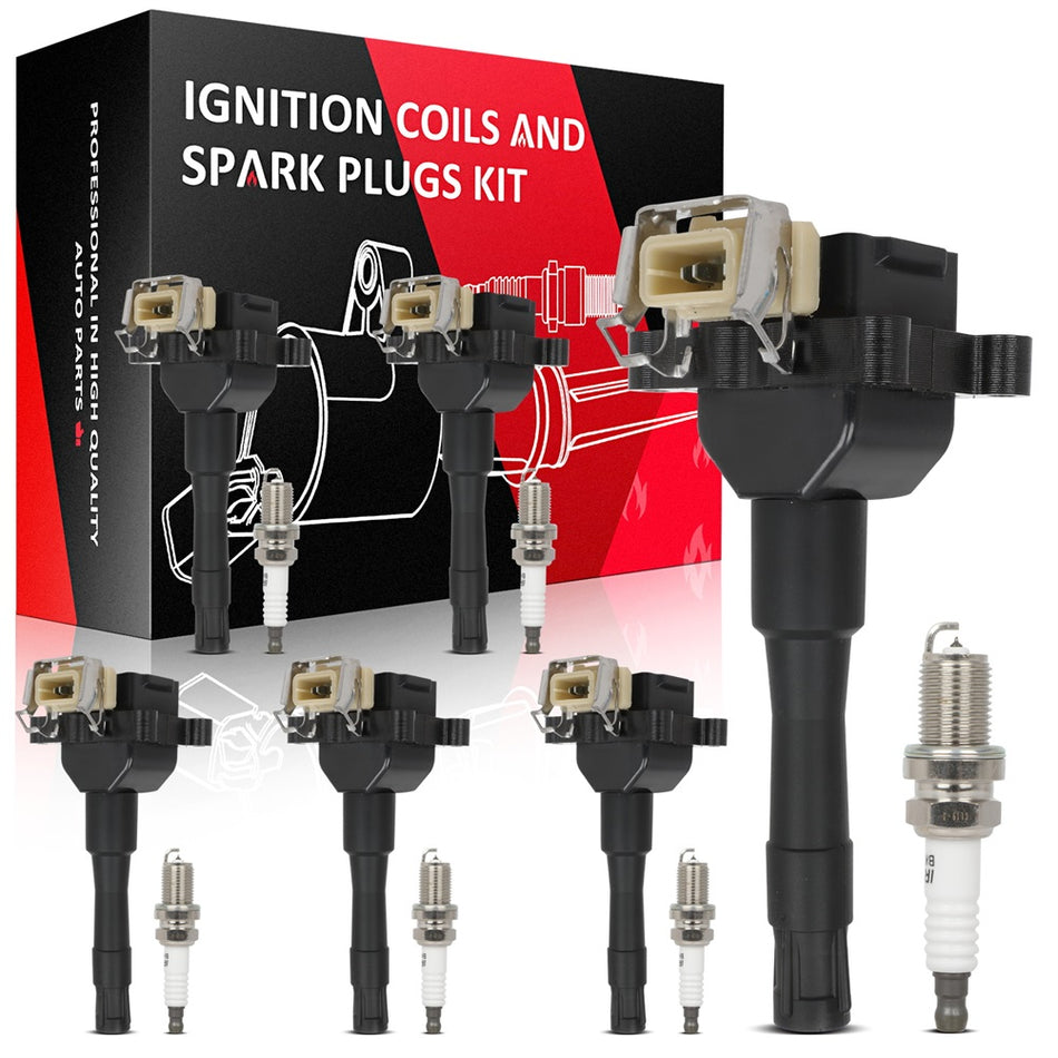 6 Ignition Coils 6 Spark Plugs For BMW 325i 325is 525i 2.5L 1991-1995 UF226