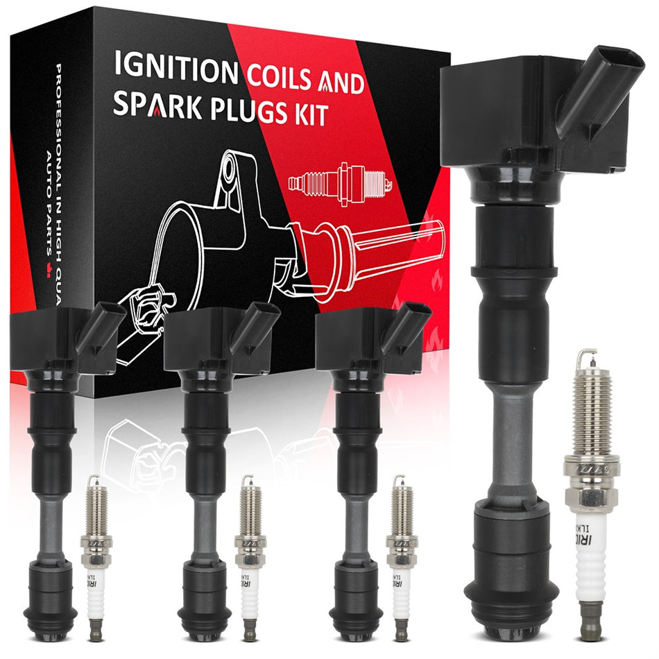 4 Ignition Coils & Iridium Spark Plugs Kit For Volvo V60 2015-2020 2.0L