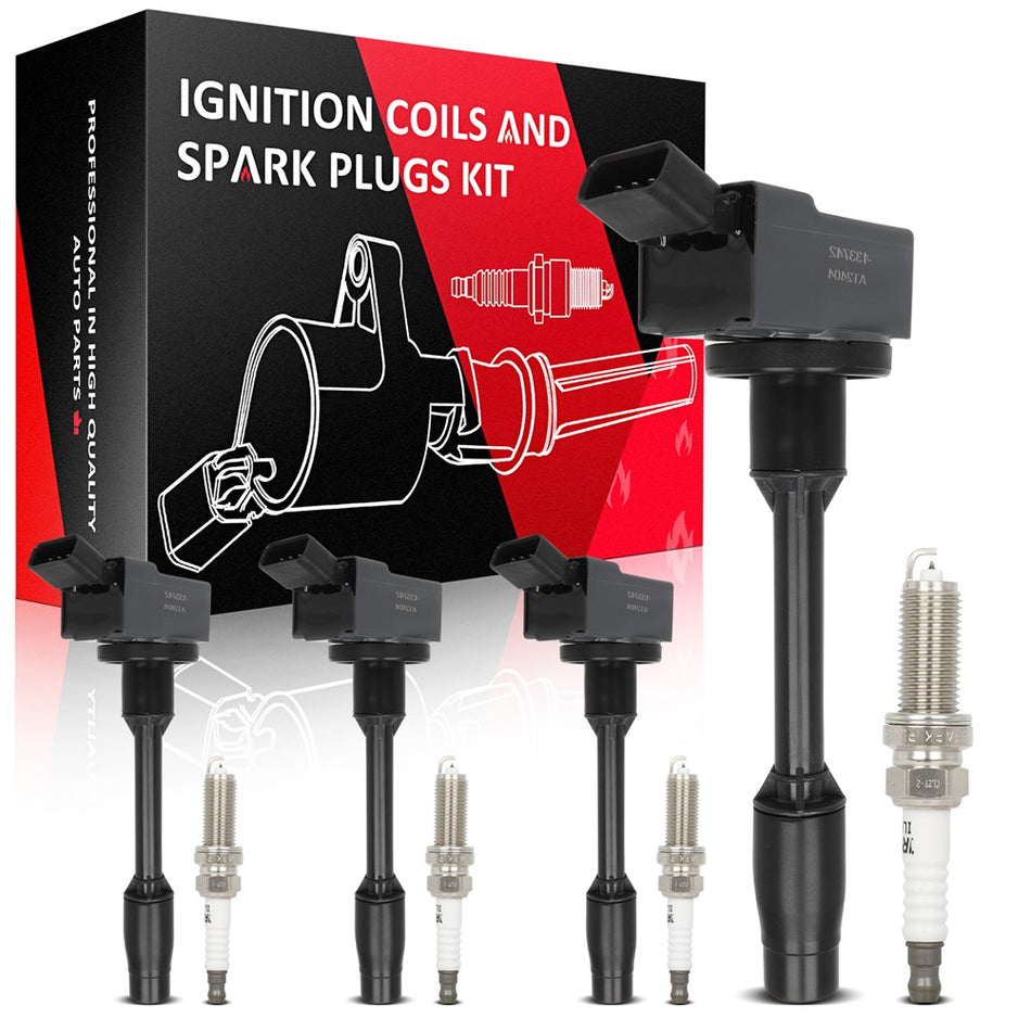 4 Ignition Coils & Iridium Spark Plugs Kit For Toyota Prius 2016-2021 1.8L l4